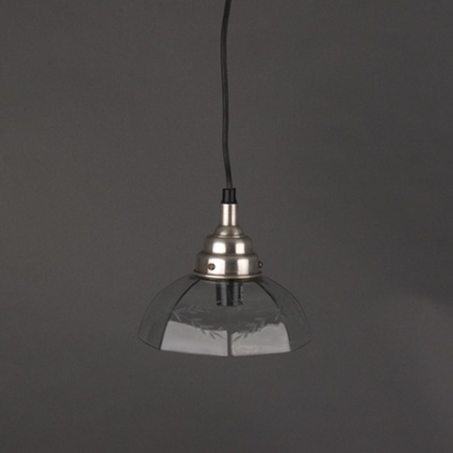 hanginglamp on a string with clear glass shade