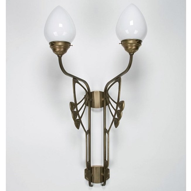 Wall Lamp Mackintosh 2-Lights with Glass Lampshades in Opal White