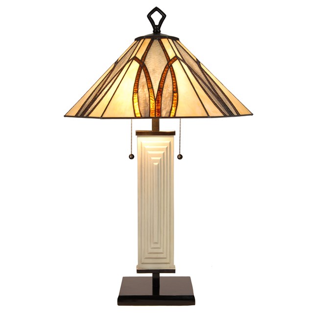 Tiffany Art Deco Table Lamp Round & Square On