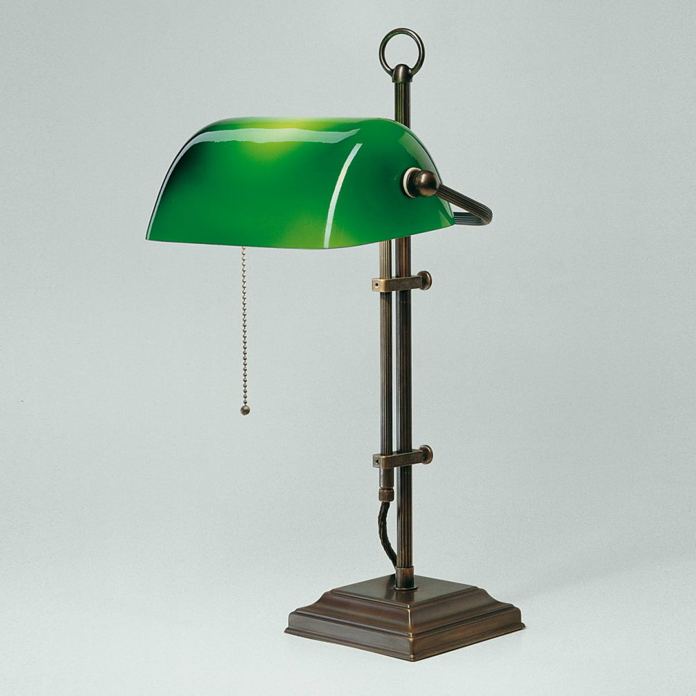 Banker Lamp Classic Square | Adjustable in height | Bronze and Green