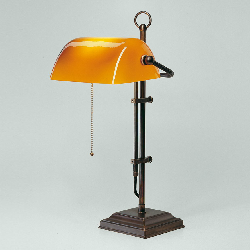 Banker Lamp Classic Square | Adjustable in height | Bronze and Brandy