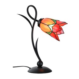 Tiffany Table Lamp Lovely Flower Red Romantic