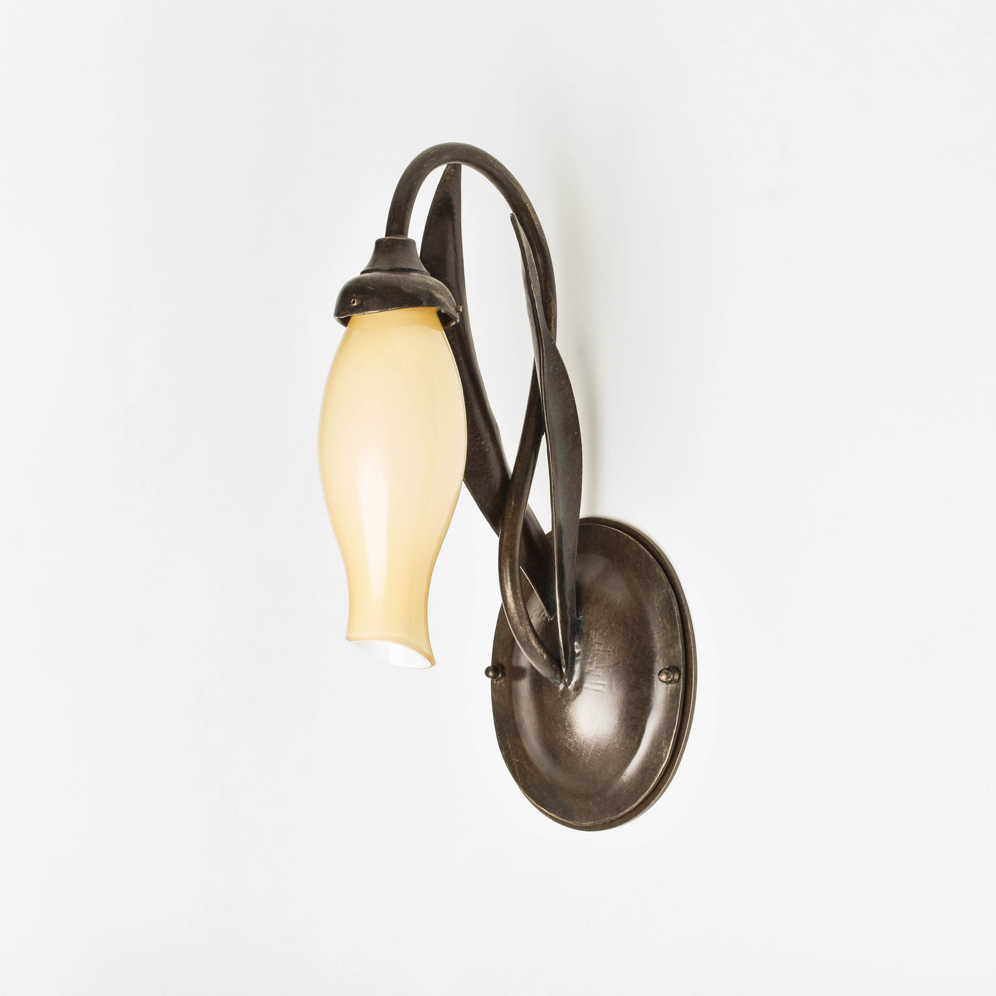 Wall lamp Jugendstil Metal with Chalice in glass
