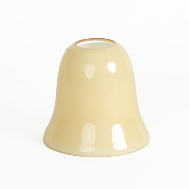 Glass shade bell smal in shiny soft yellow