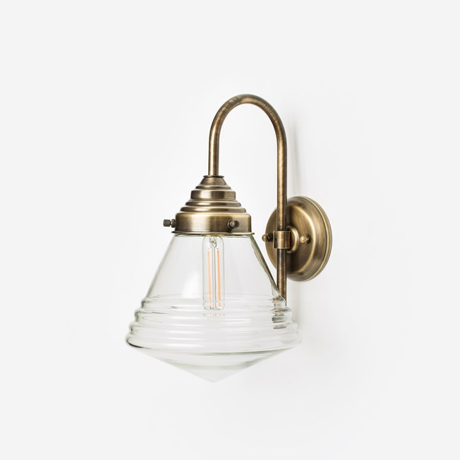 Wall Lamp Luxurious School Small Clear Meander Bronze