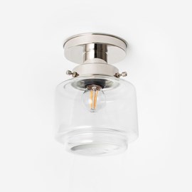 Ceiling Lamp Stepped Cylinder Small Clear 20's Nickel