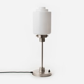 Slim Table Lamp Stepped Cylinder Medium 20's Matt Nickel