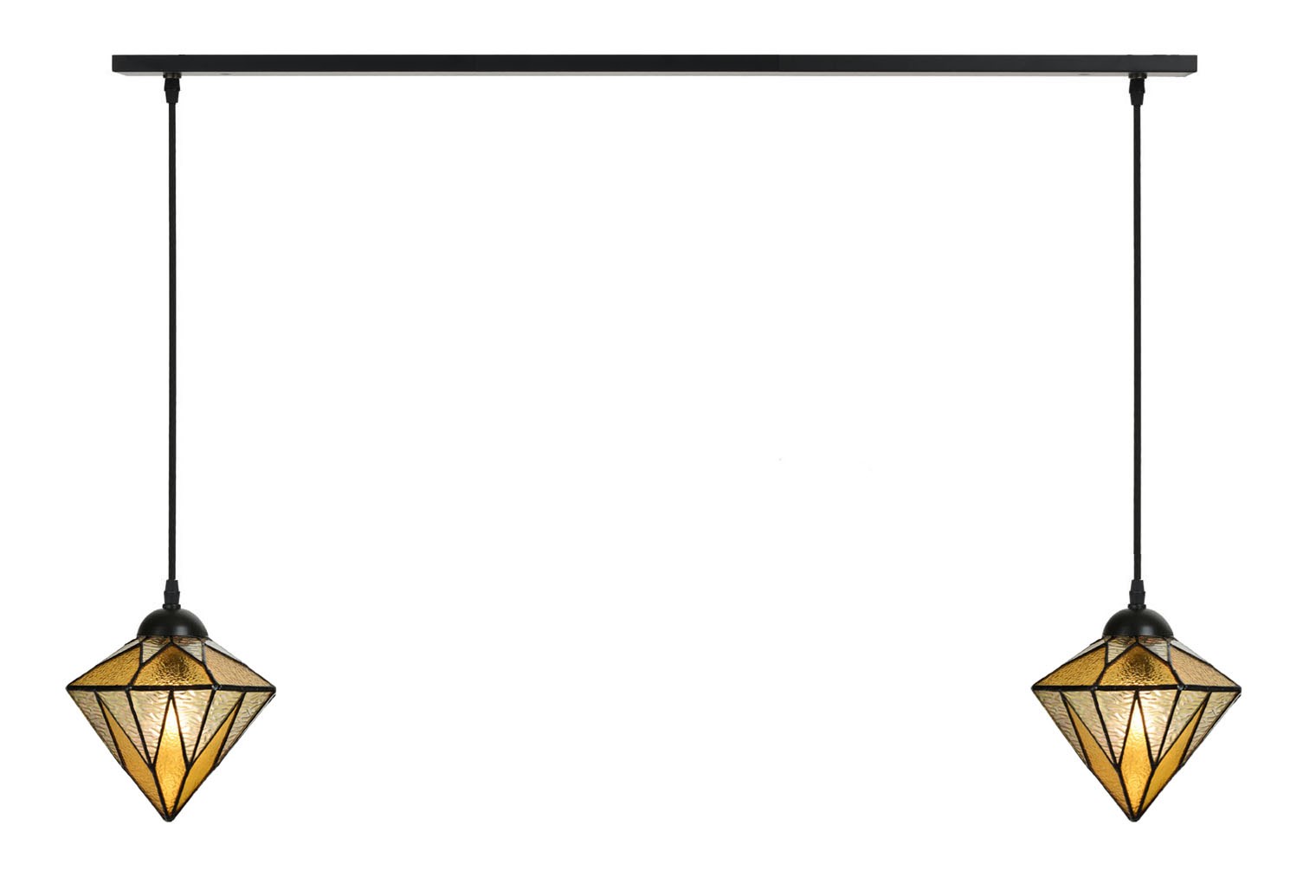 2 x Tiffany Aiko Yellow on ceiling beam