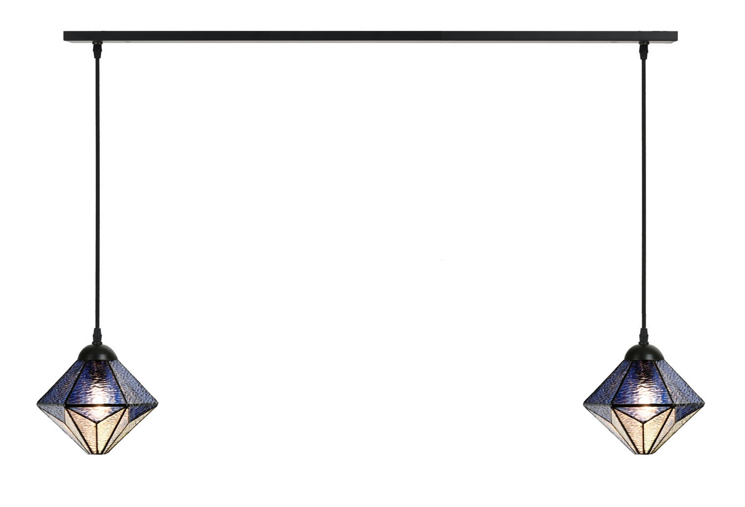 2 x Tiffany Akira Blue on ceiling beam