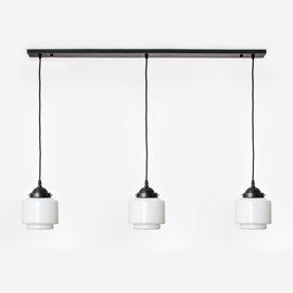3 x Getrapte Cilinder Small on ceiling beam Moonlight