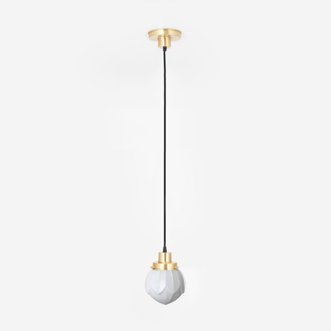 Hanging lamp on cord Lotus 20's Brass