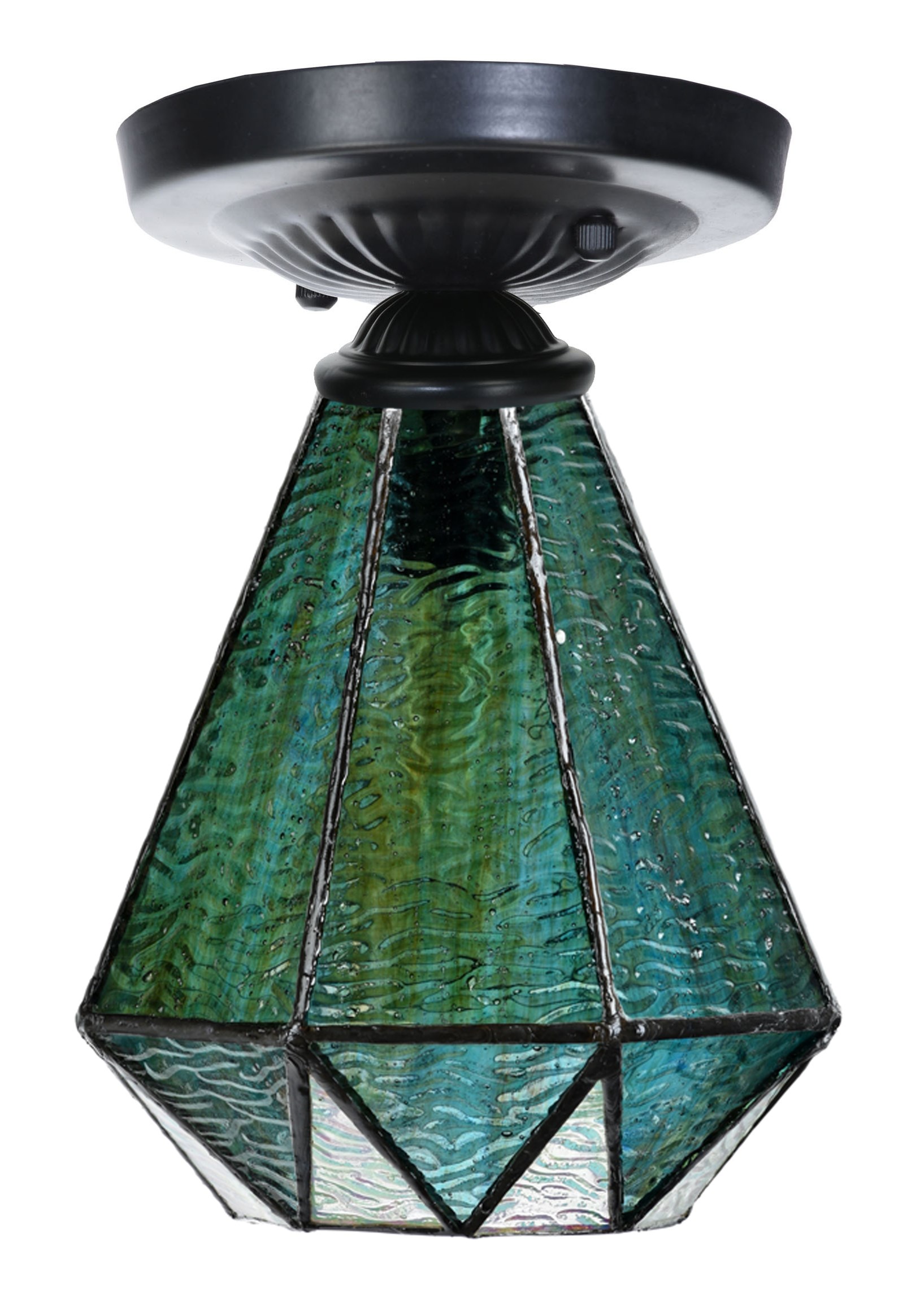 Tiffany ceiling lamp black with Arata Green