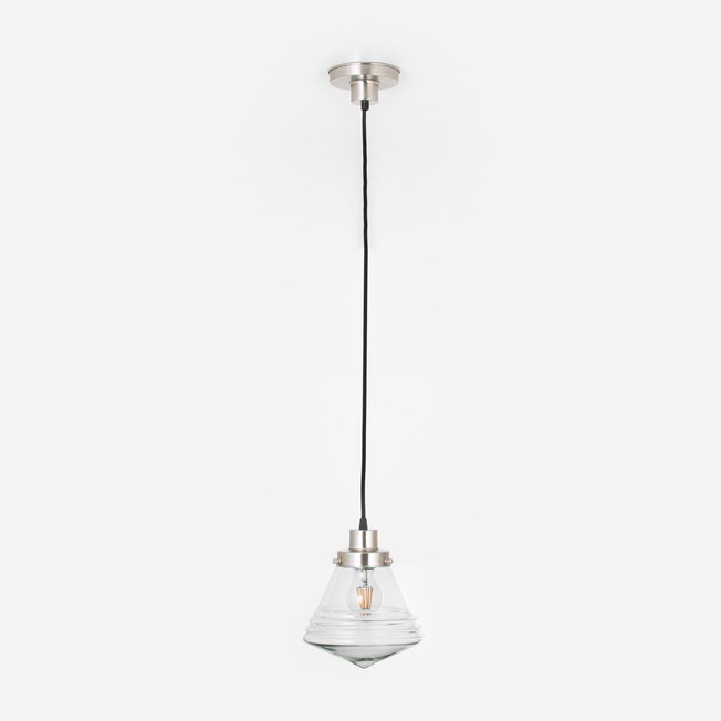 Hanging lamp on cord Luxe School Small Helder 20's Matt nickel