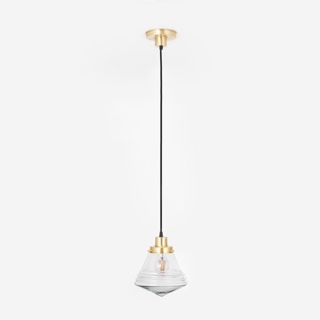 Hanging lamp on cord Luxe School Small Helder 20's Brass