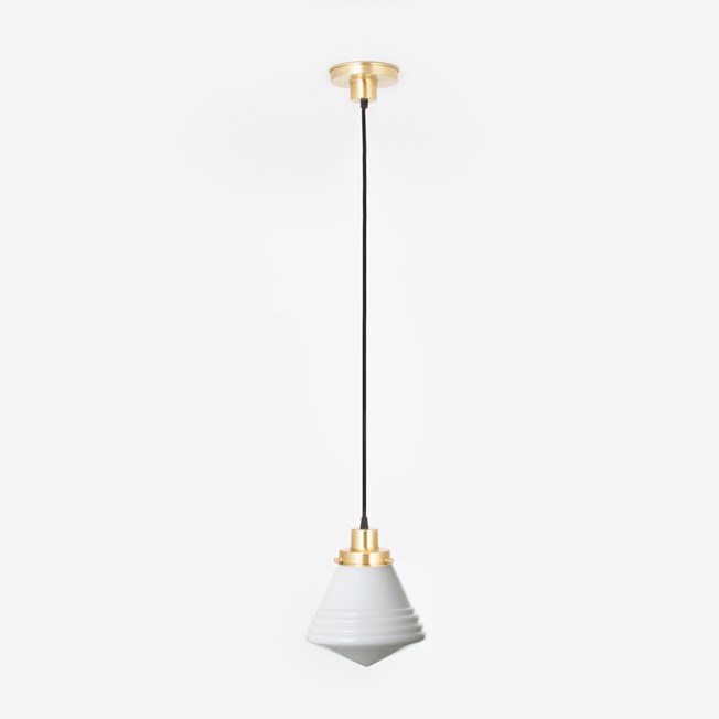 Hanging lamp on cord Luxe School Small 20's Brass