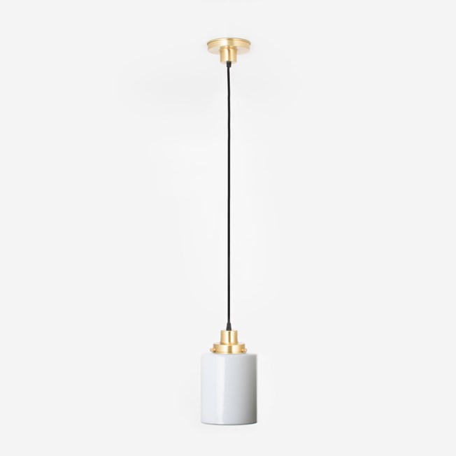Hanging lamp on cord Strakke Cilinder 20's Brass