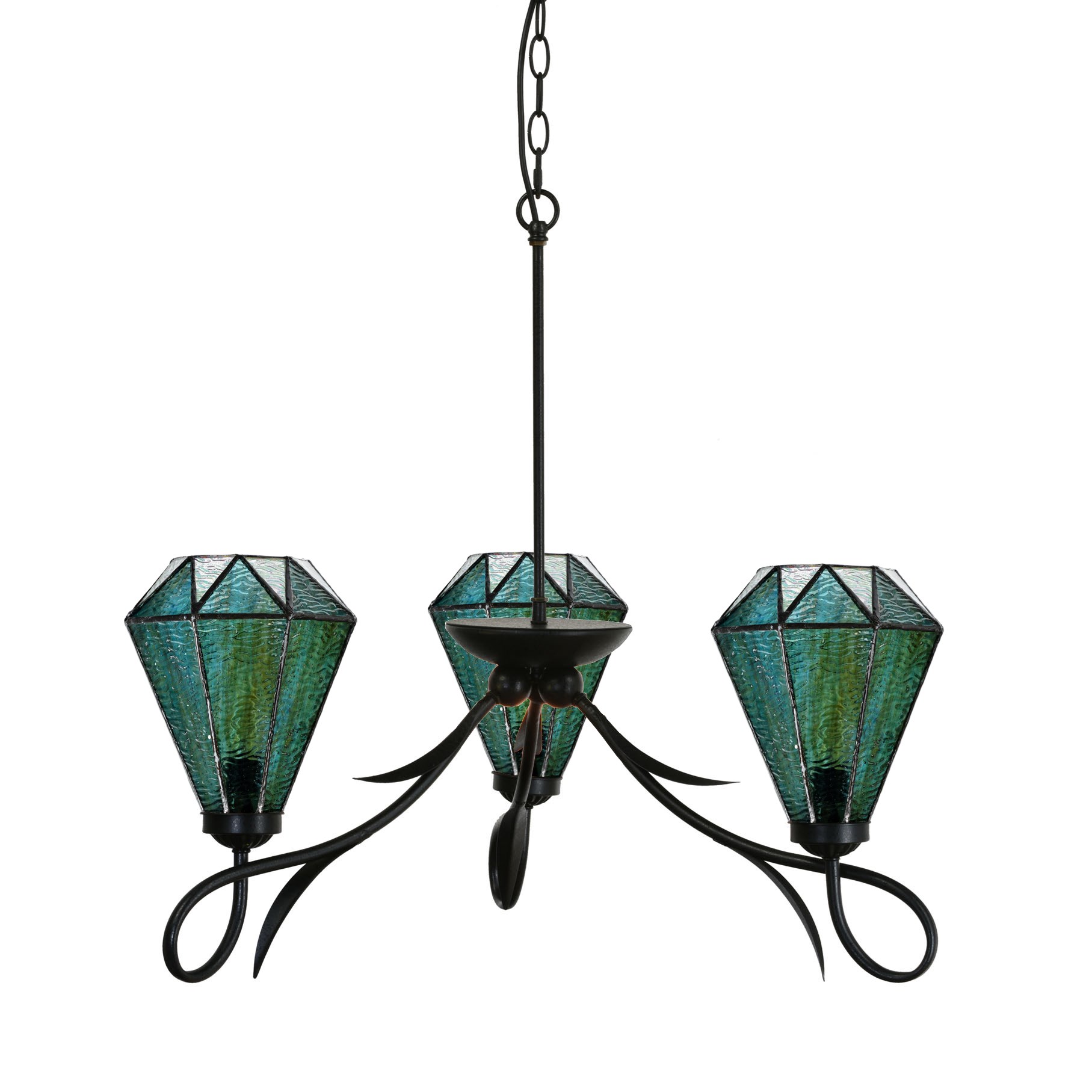 3 light Chandelier Lovely Arata Green