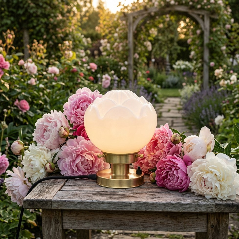 Table Lamp Paeonia 20's Brass