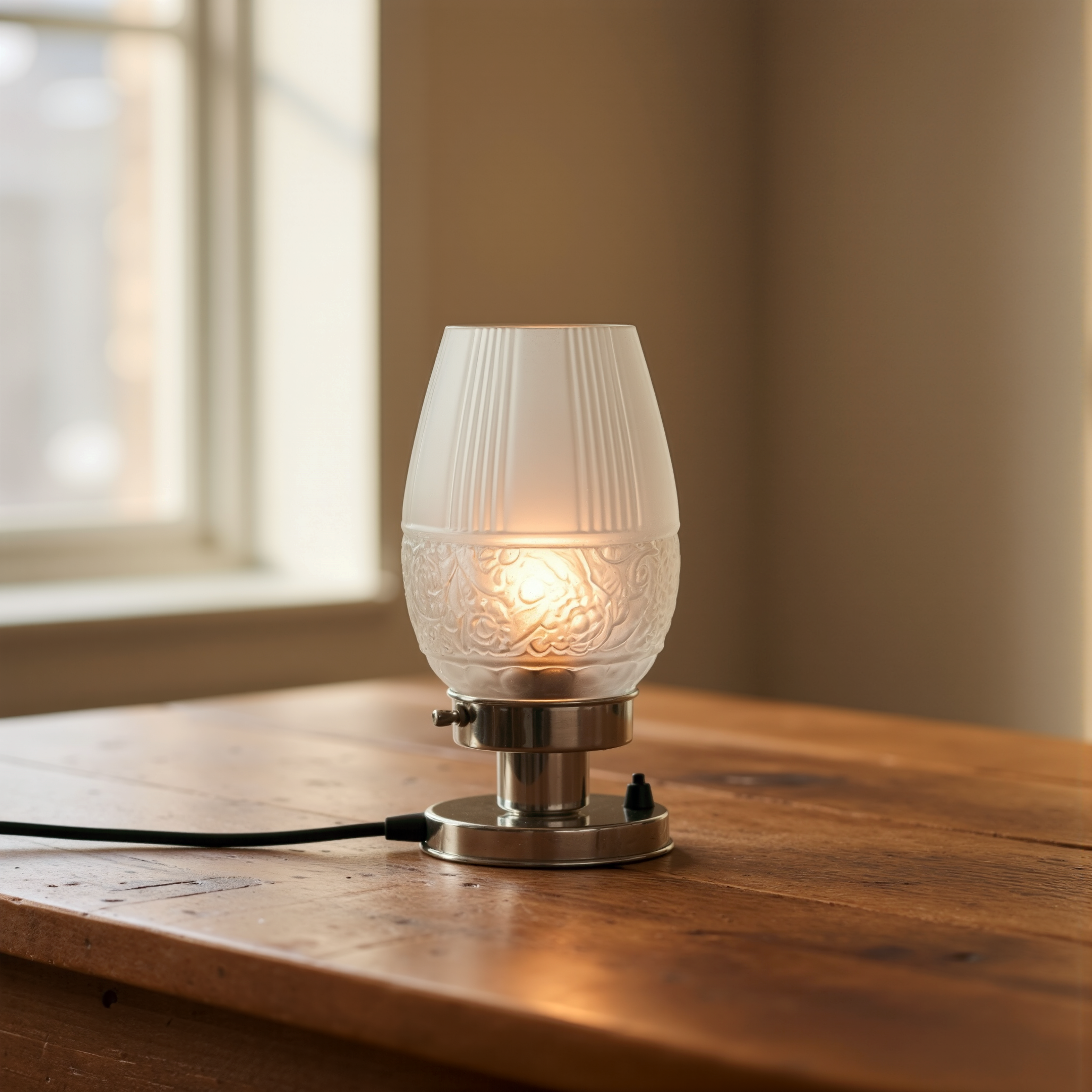 Table Lamp Flower Yard 20's Nickel