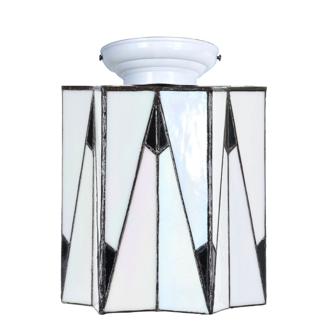 Tiffany Ceiling Lamp white with French Art Deco