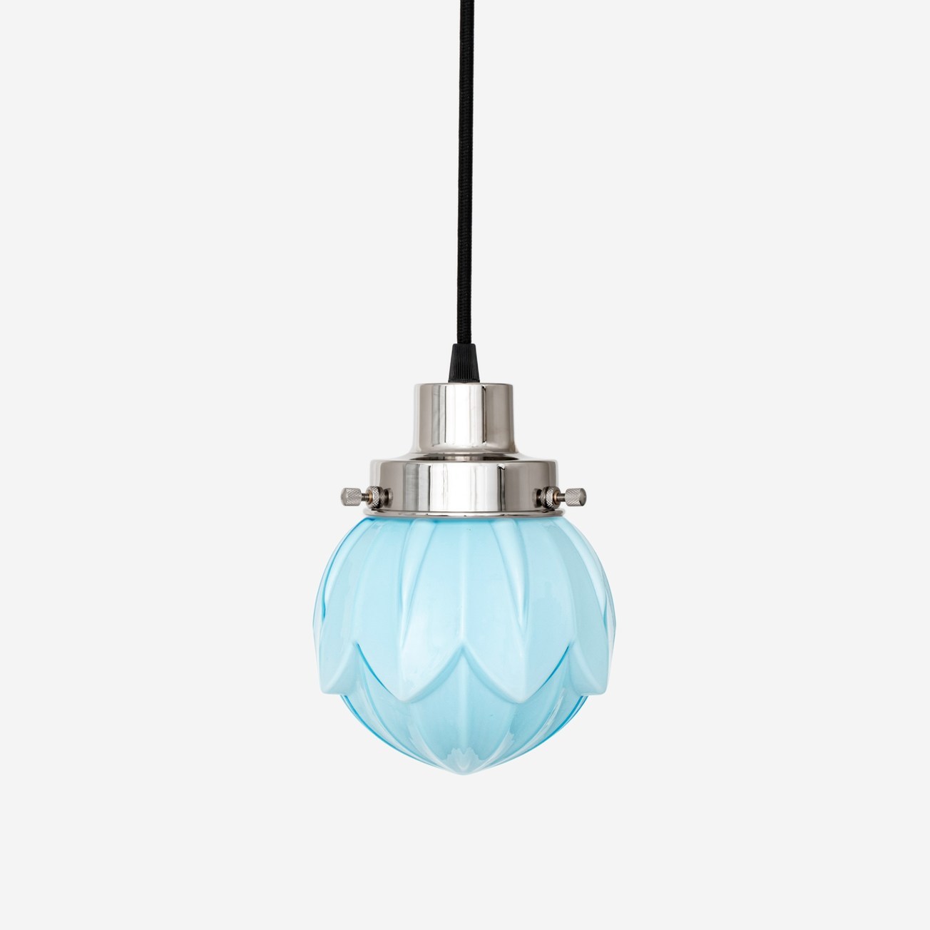 Hanging lamp on cord Lotus Misty 20's Nickel
