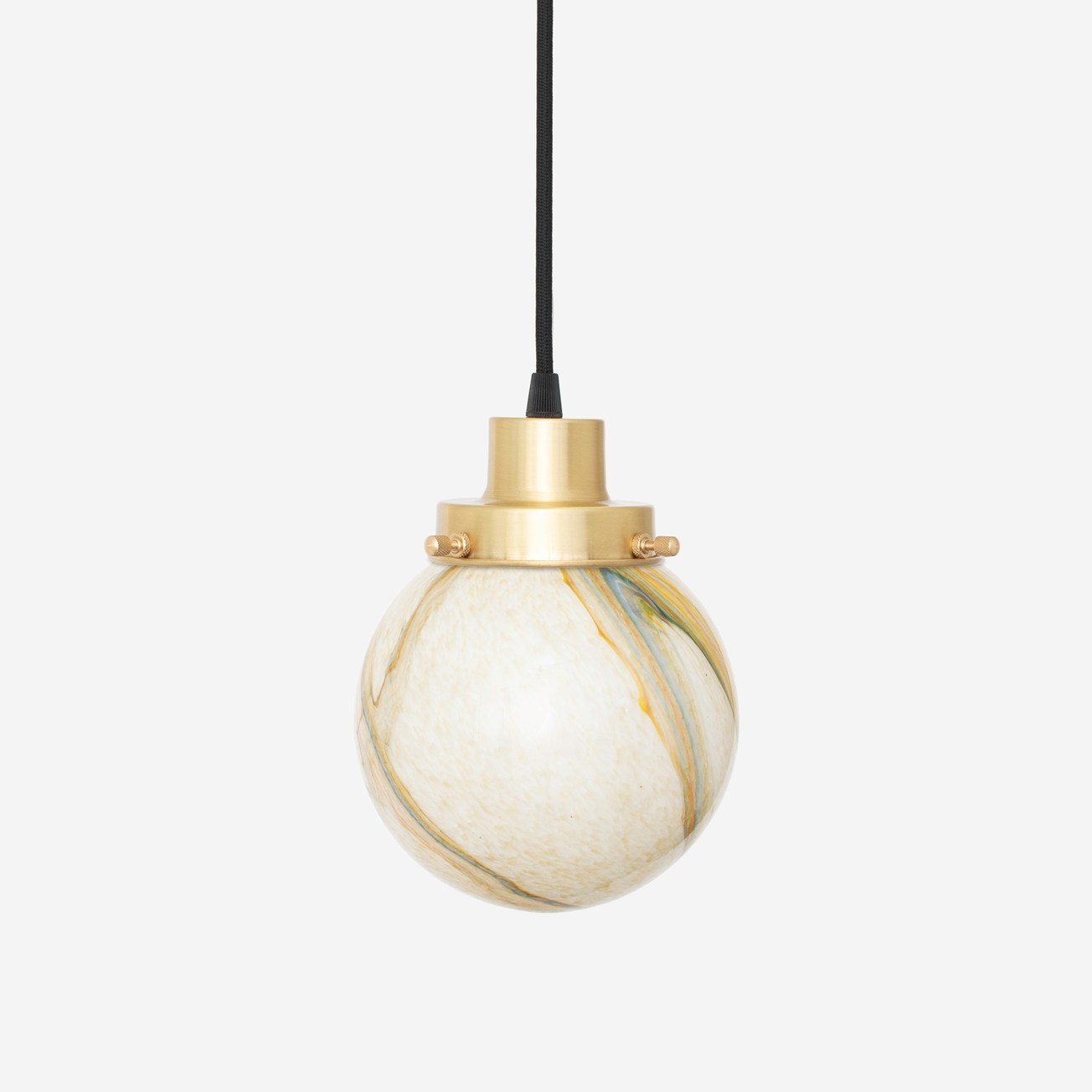 Hanging lamp on cord Marble Globe 20's Brass