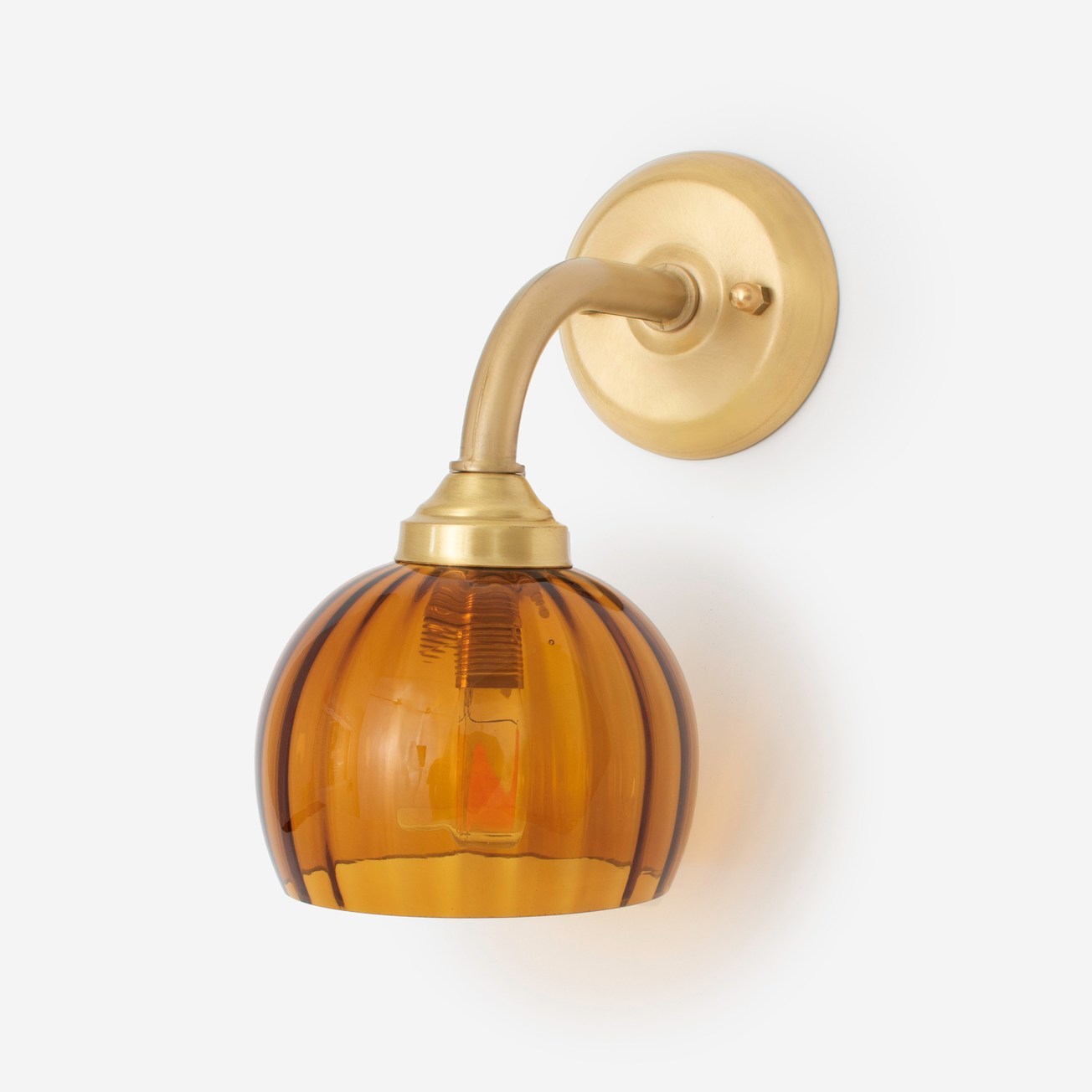 Wall Lamp Calabash Amber Small  Curve Brass