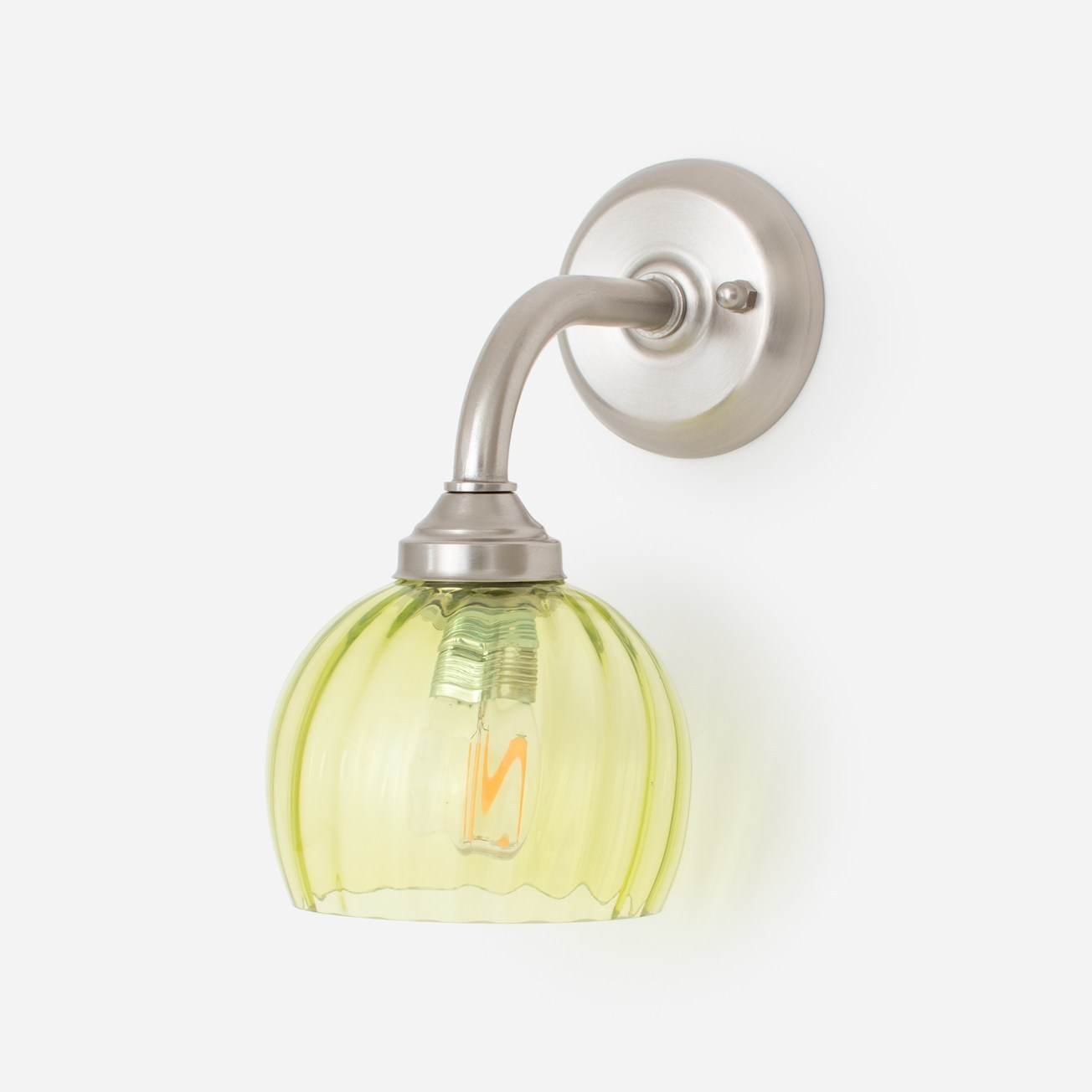 Wall Lamp Calabash Anika Green Small Curve Matt Nickel