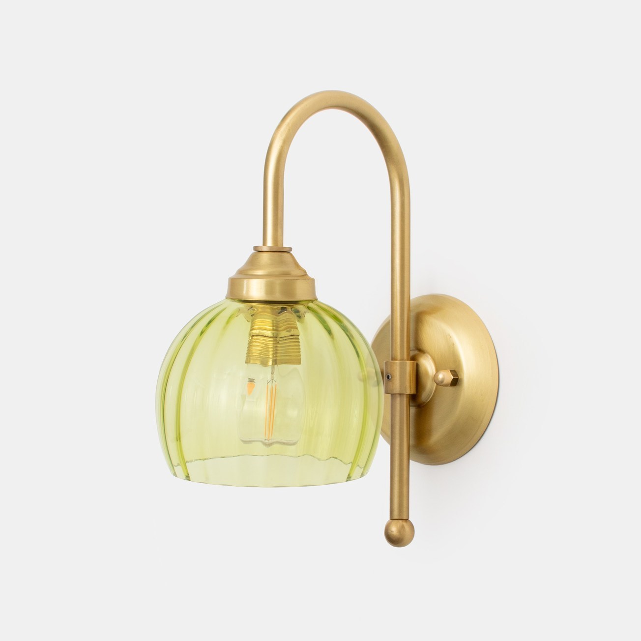 Wall Lamp Calabash Anika Green Small Meander Brass