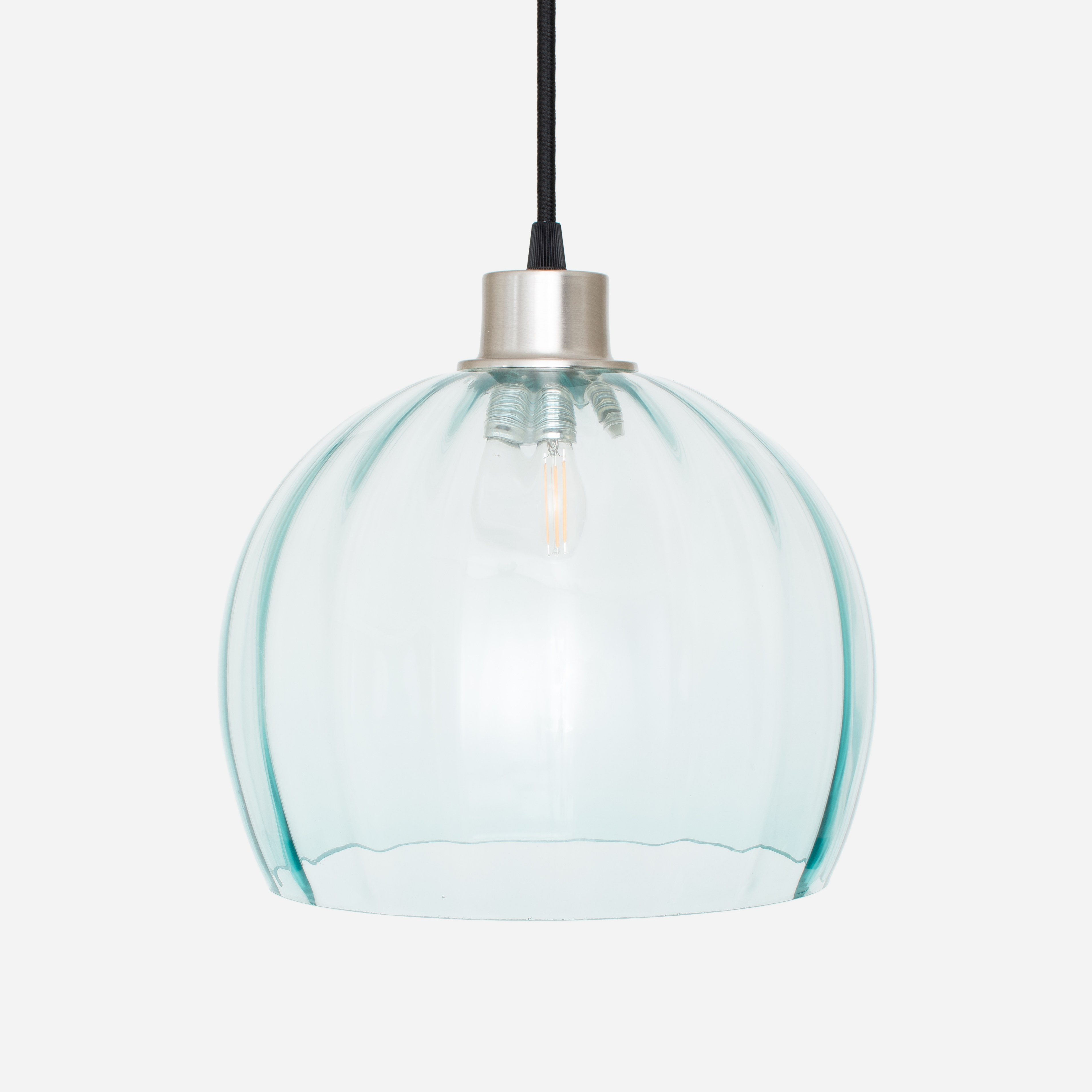 Hanging lamp on cord Calabash Large Blue Ballet 20's Matt nickel