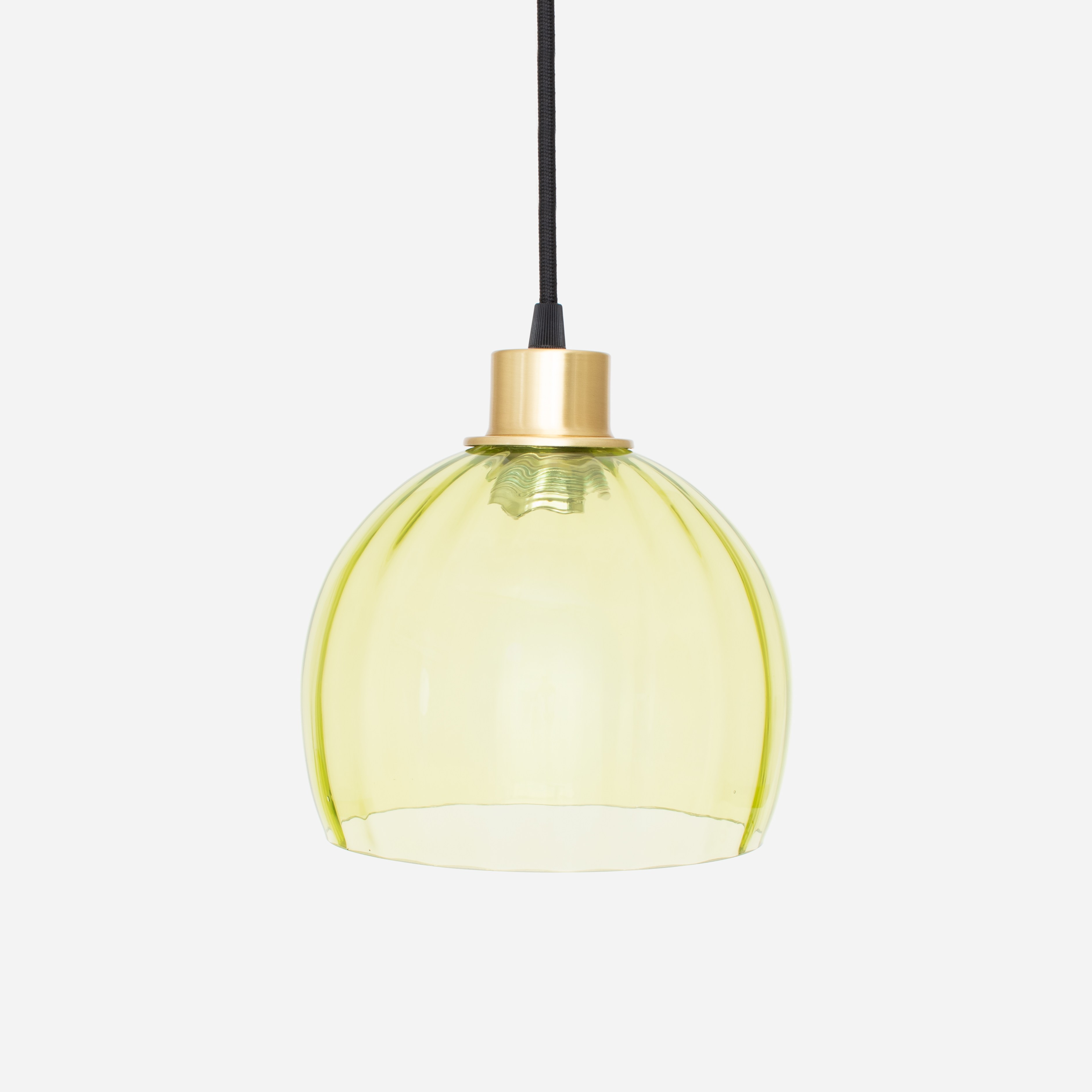Hanging lamp on cord Calabash Medium Anika Green 20's Brass