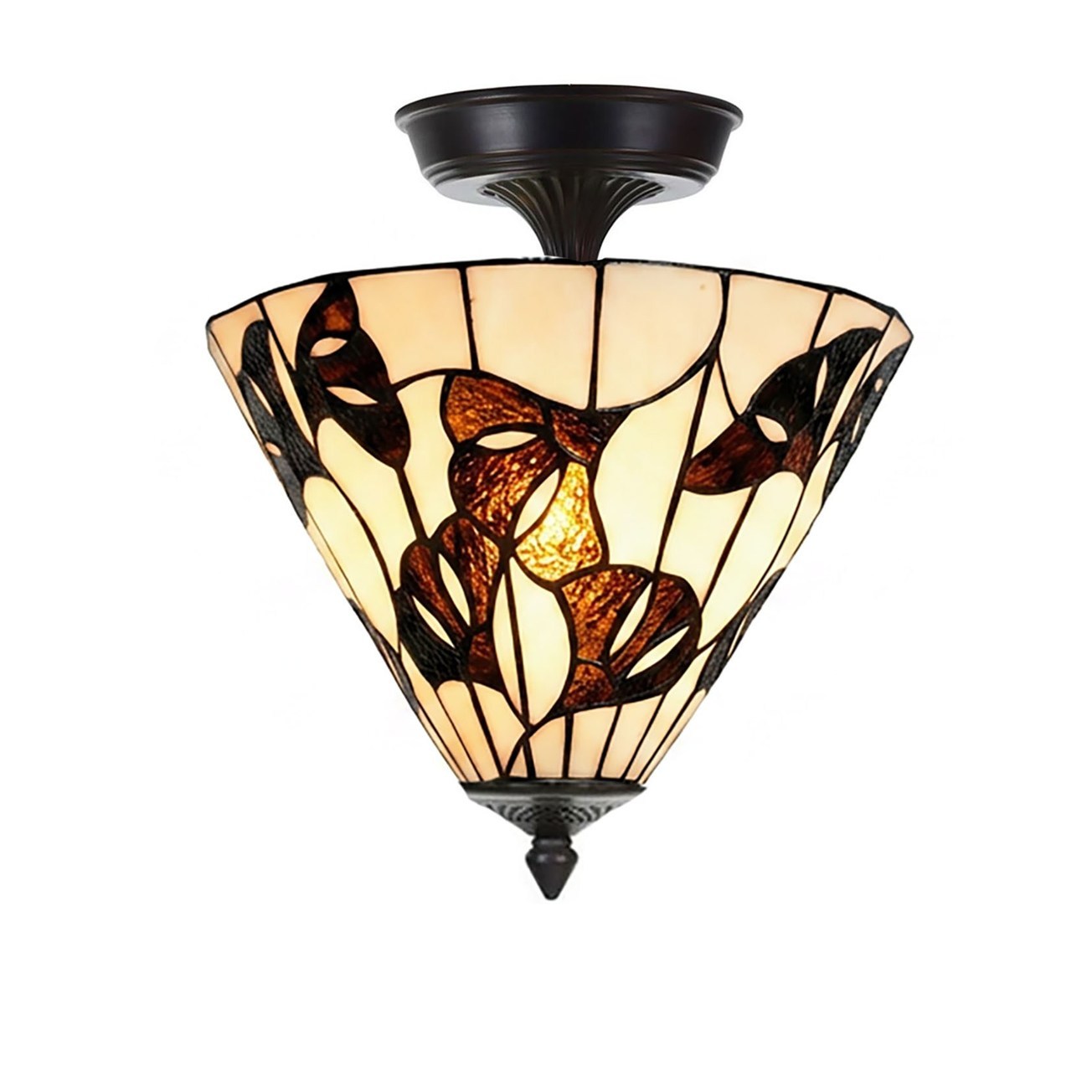 Tiffany Extended Ceiling Lamp Ginkgo Leaf