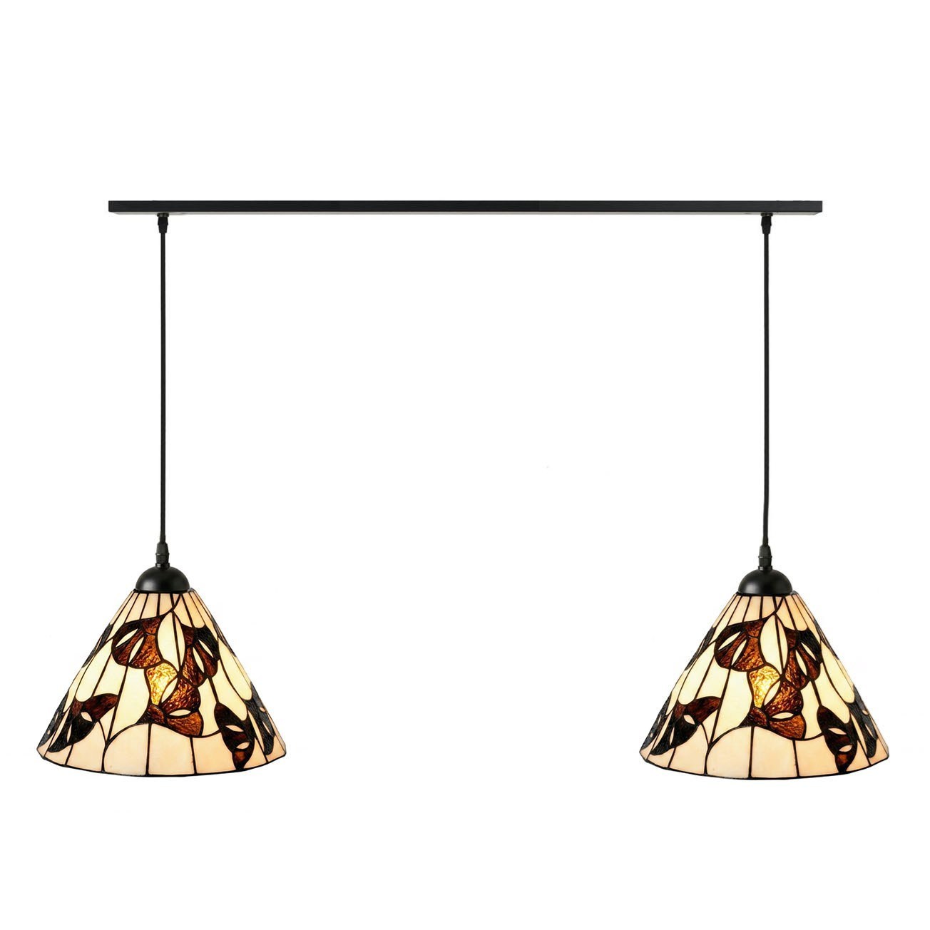 2 x Tiffany Ginkgo Leaf on ceiling beam