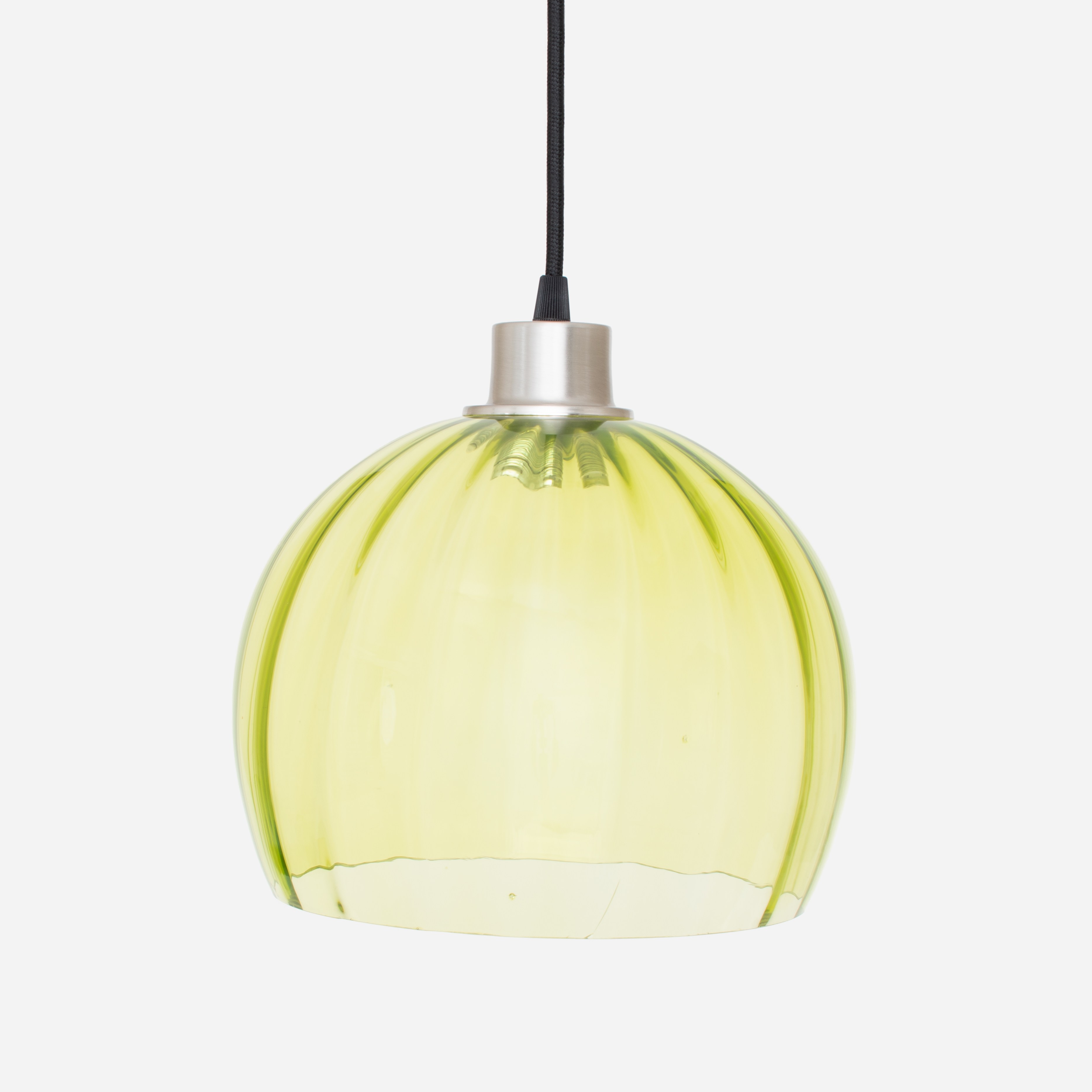 Hanging lamp on cord Calabash Large Anika Green 20's Matt nickel