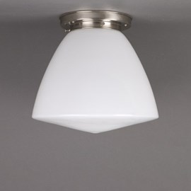 Ceiling Lamp School in Opal White or Light Yellow Glass