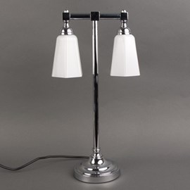 Bathroom Table Lamp 2-Lights with various glass lampshades