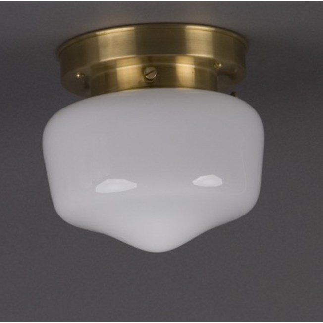 Ceilinglamp Furillo Small in opal white glass with layered brass fixture
