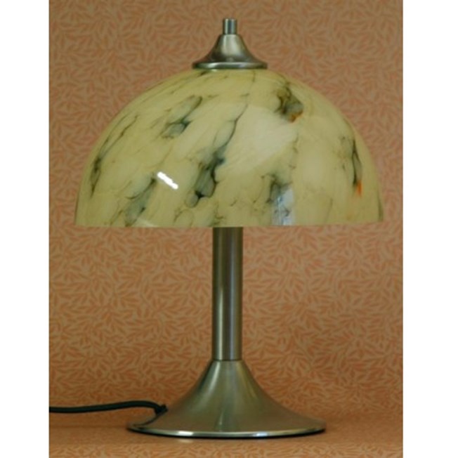 Tablelamp Medium with Marbled glass shade and matted nickel finish