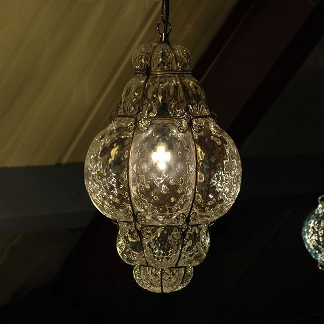 Atmospheric Impression Venetian Hanging Lamp Medium Bellezza Transparent