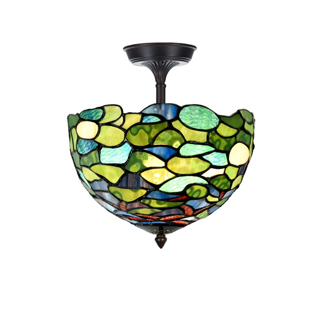 Tiffany  Elongated  Ceiling Lamp Hydrangea
