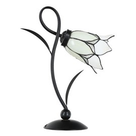 Tiffany Table Lamp Lovely Flower White Romantic