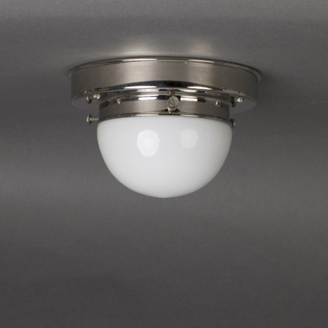 Ceilinglamp Lauritsen in opal glass with layered nickel fixture