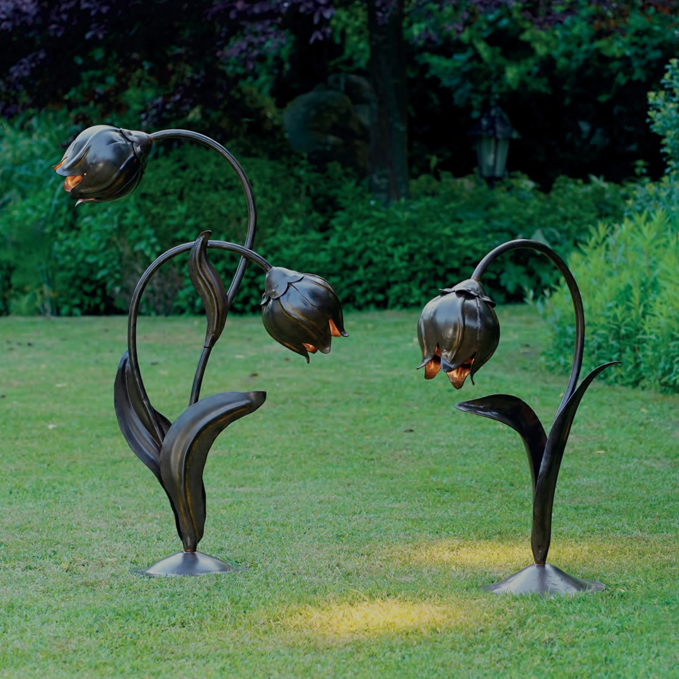 Outdoor Lamp Jugendstil  Flower Buds in Metal 