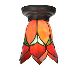Tiffany Ceiling Lamp Small Lovely Flower Red 