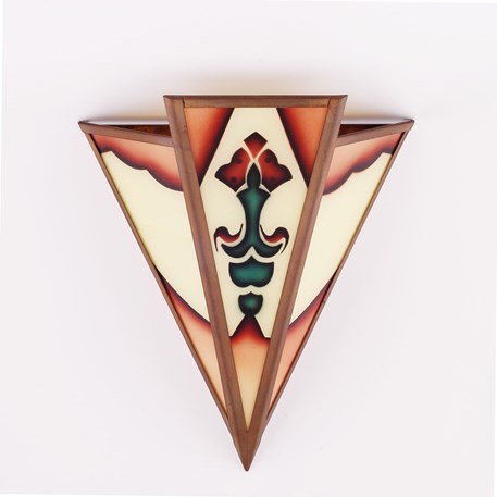 Wall Lamp Pointy Large Bronze Glass Floral stencilled
